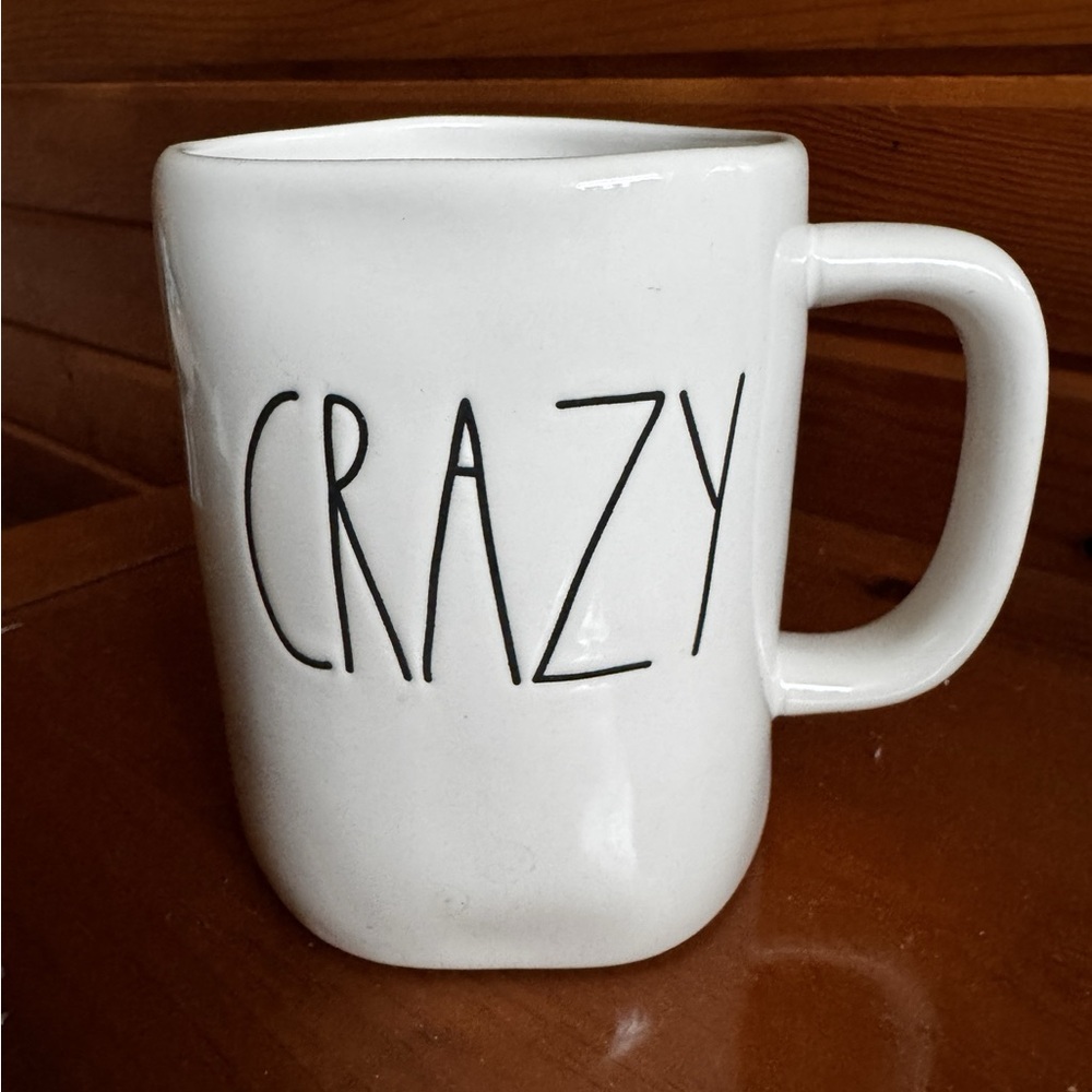 Rae Dunn White 'Crazy' Mug